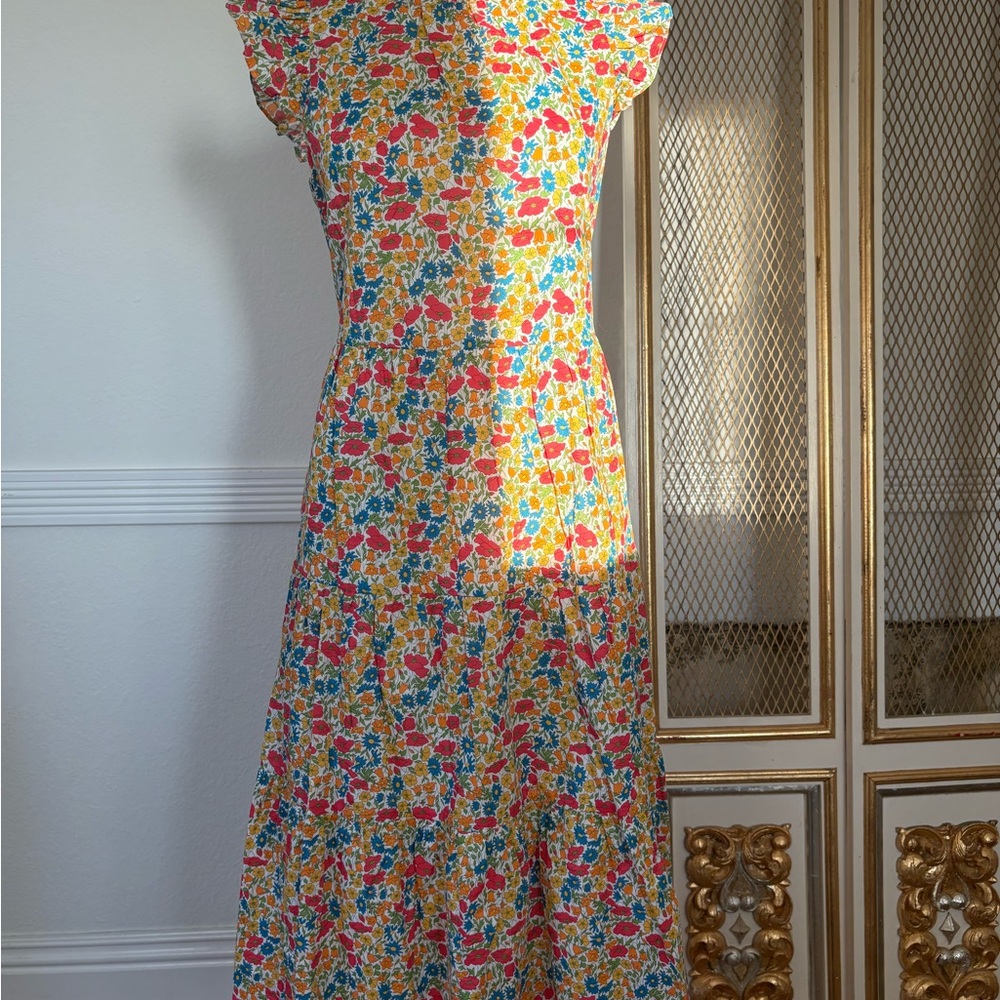 J.Crew x Liberty Fabric Ruffle-Sleeve Midi Dress – Size XS *Runs big